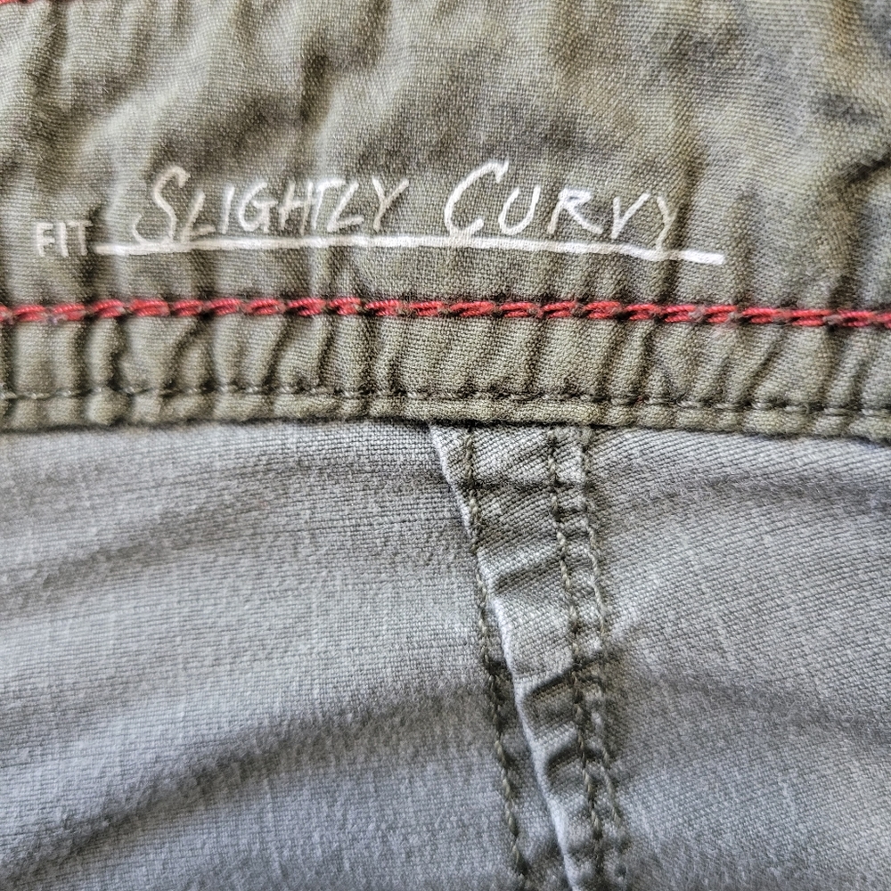 Women's Eddie Bauer Army Green Pants With Elastic Ankles Sz 2 - Picture 4 of 6